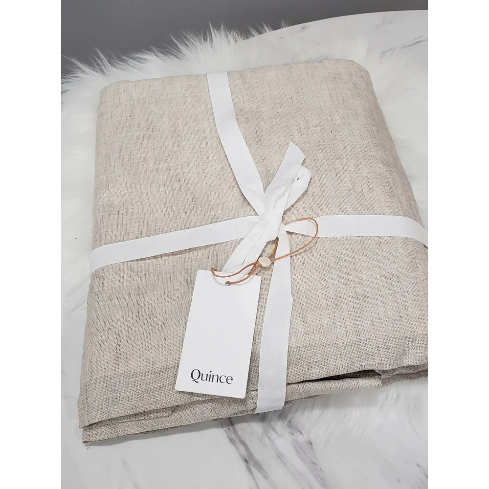 NEW QUINCE EUROPEAN LINEN LIGHT FILTERING CURTAIN FLAX Single Panel 96